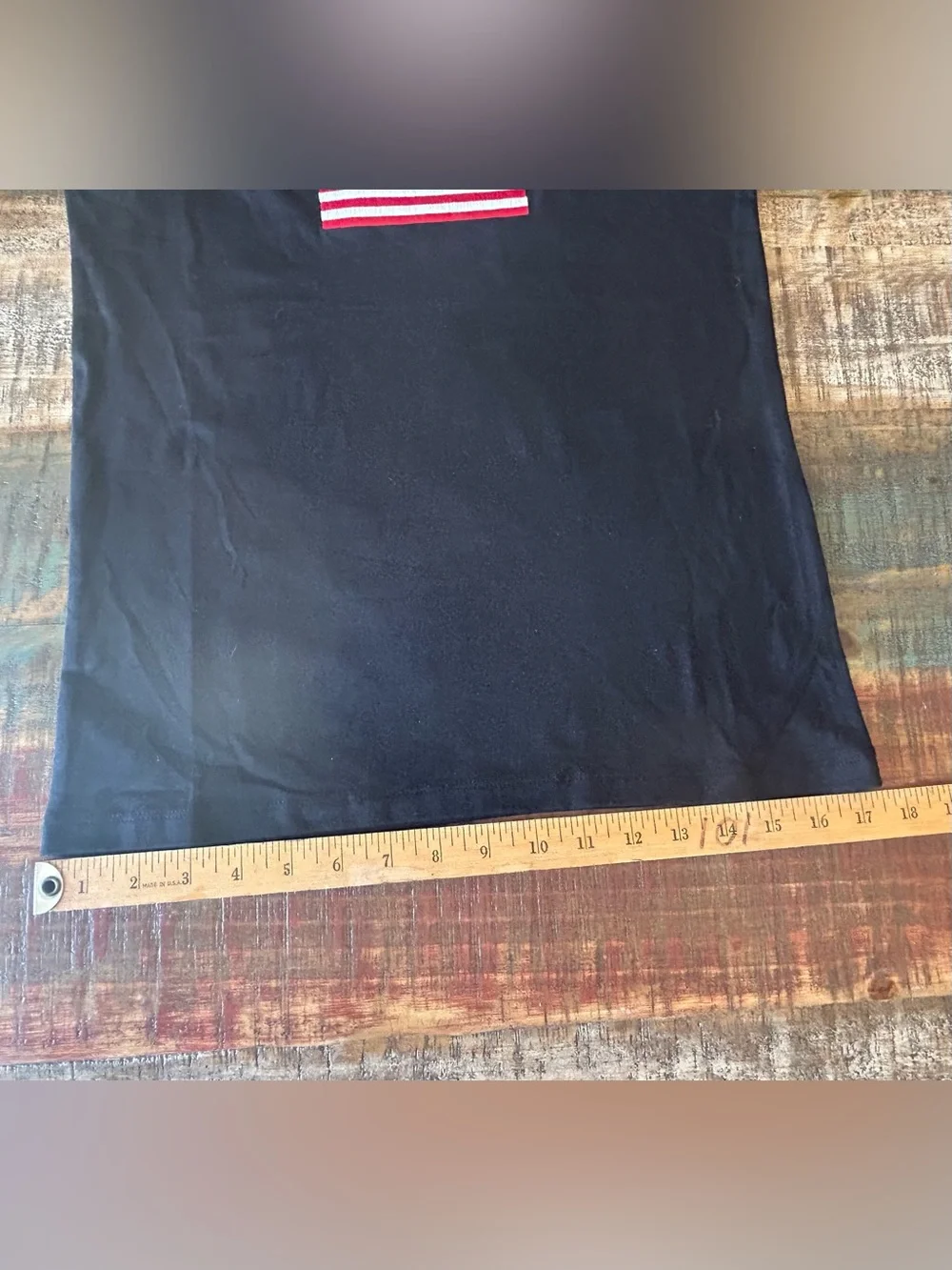 New Zenana Embroidered American Flag Patch Black Tank Top Patriotic Size L